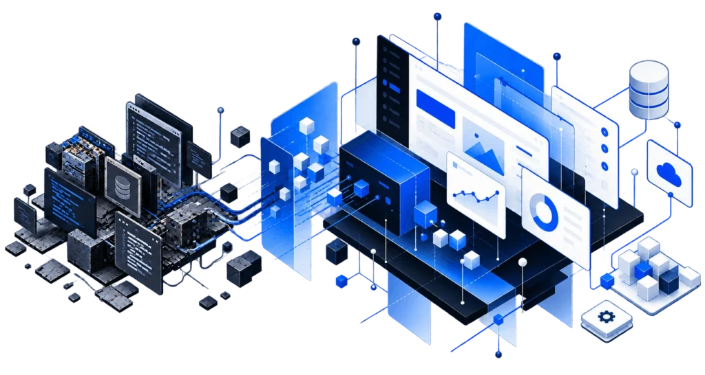Legacy software architecture transitioning into a modern web application